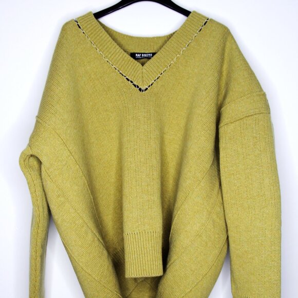 BNWT SS22 RAF SIMONS V NECK OVERSIZED SWEATER 1 - Picture 2 of 14